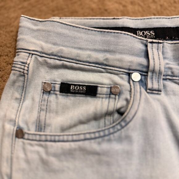 Boss Hugo Boss Jeans Mens Alabama Regular Fit 35x29 Faded Blue Style Retail-$165 - Picture 5 of 10
